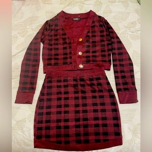 Matching Plaid Top/Skirt Size:Large Brand:Liz and Sara